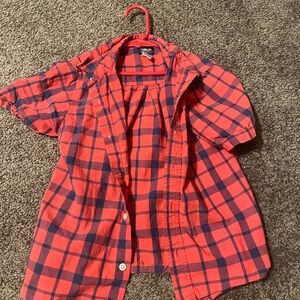 Plaid Kids Shirt - Red and Blue